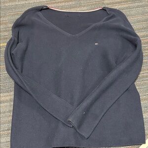 Tommy Hilfiger Navy Off-the-Shoulder Sweater